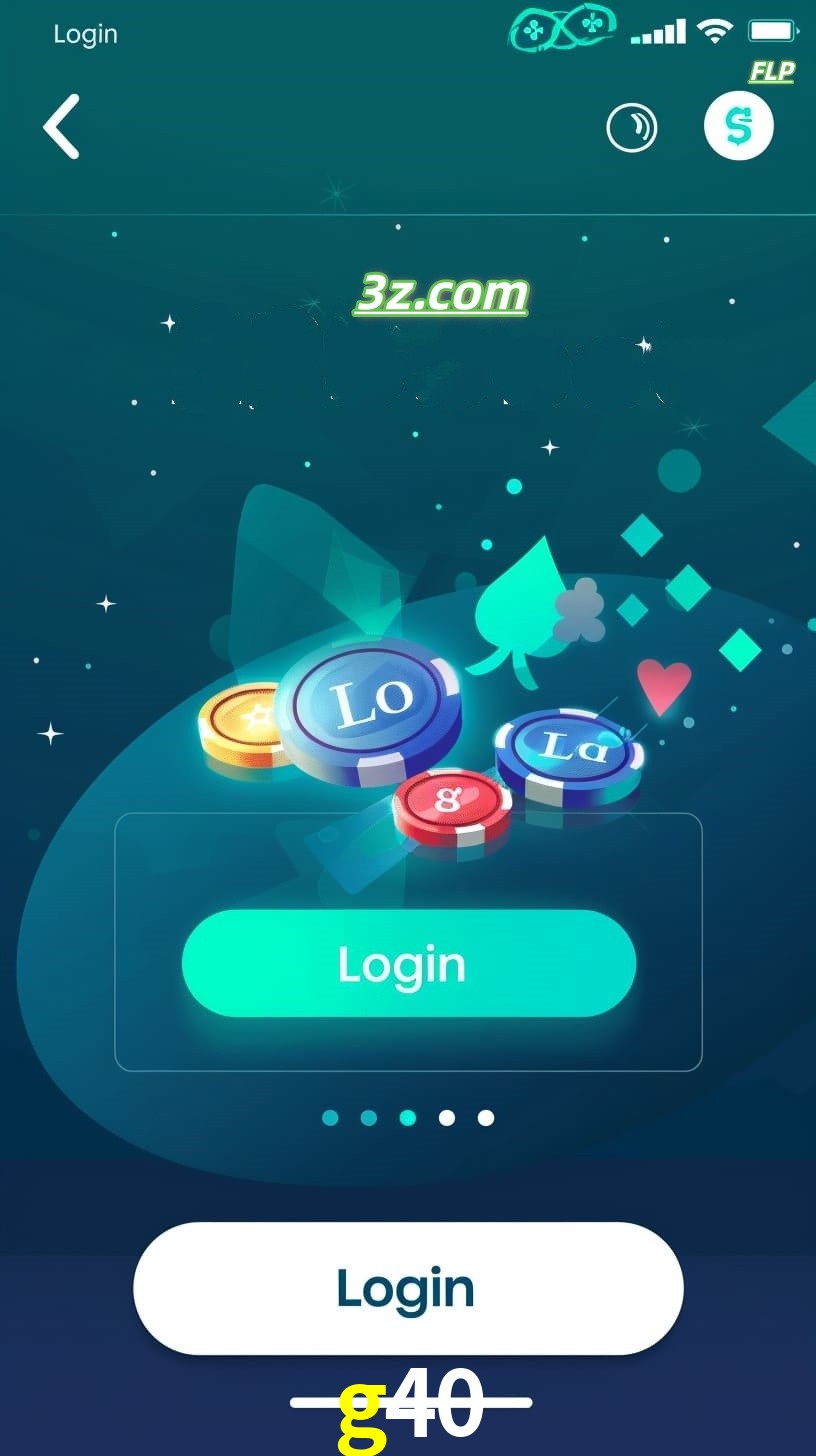 Login no aplicativo de cassino online g40 Brasil com bônus de boas-vindas